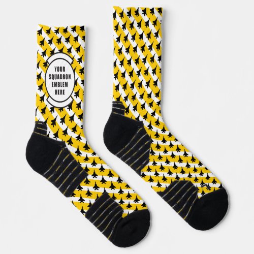 Yellow and White Stripe F_15 Squadron Socks