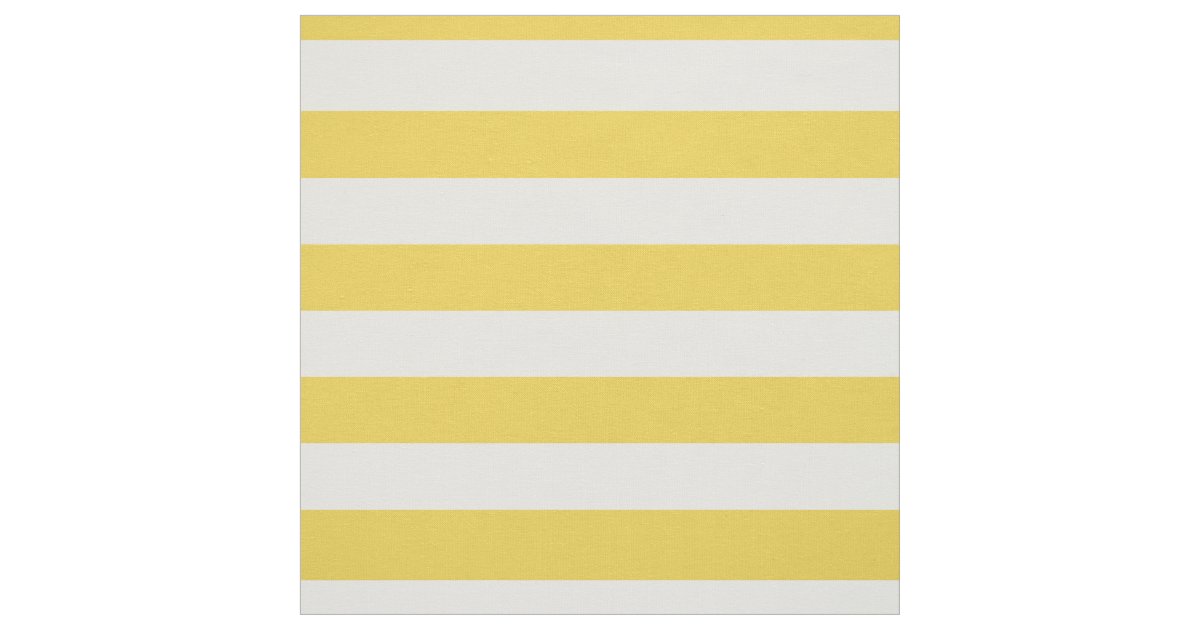 Yellow and White Stripe Pattern Fabric | Zazzle