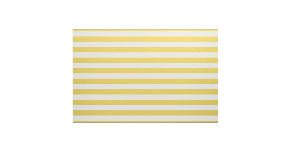 Yellow and White Stripe Pattern Fabric | Zazzle