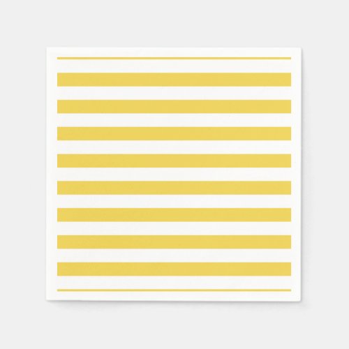 Yellow and White Stripe Pattern Napkins