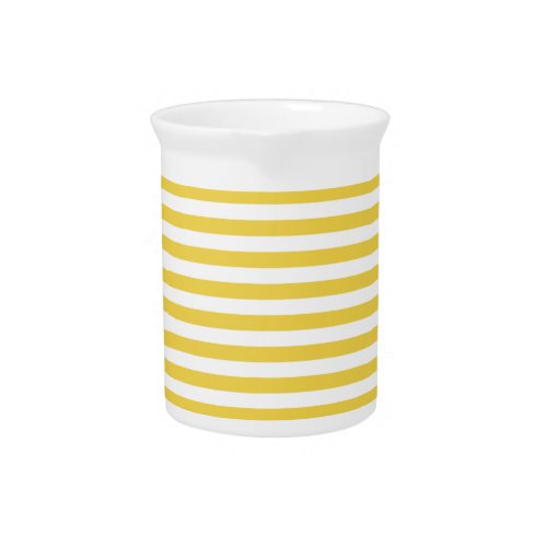 Yellow and White Stripe Pattern Pitcher