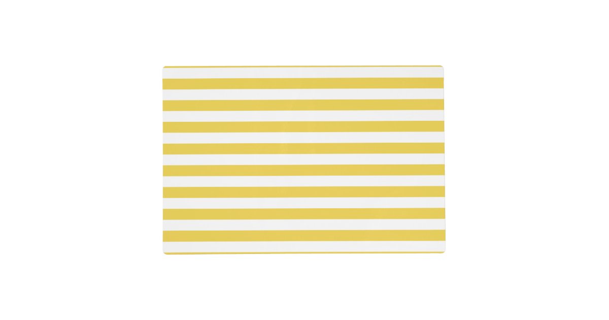 Yellow and White Stripe Pattern Placemat | Zazzle