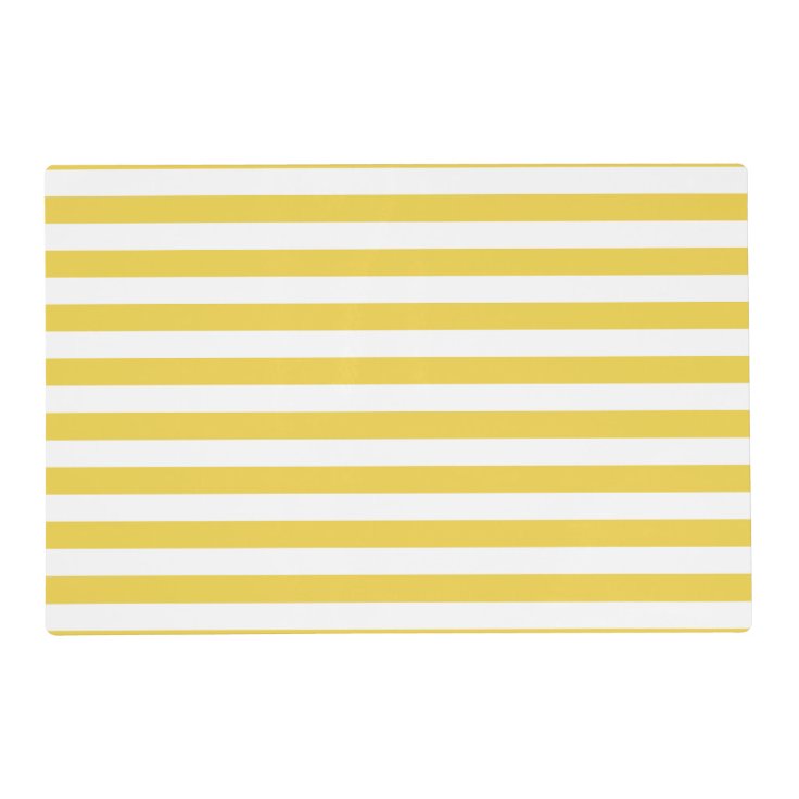 Yellow and White Stripe Pattern Placemat Zazzle