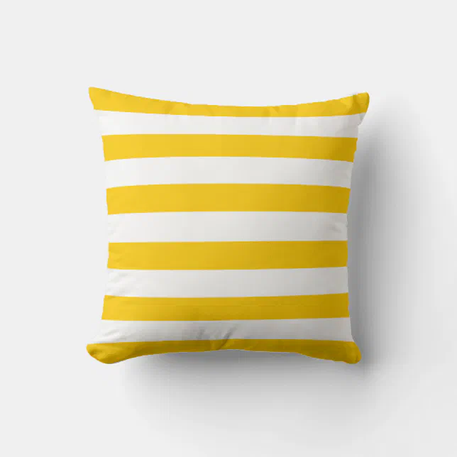 Yellow and White Stripe Pattern Throw Pillow | Zazzle