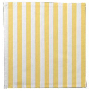 Yellow and White Striped Cloth Napkin