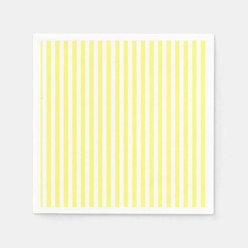 Yellow and White Striped Personalized Napkins