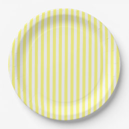 Yellow and White Striped Personalized Paper Plates