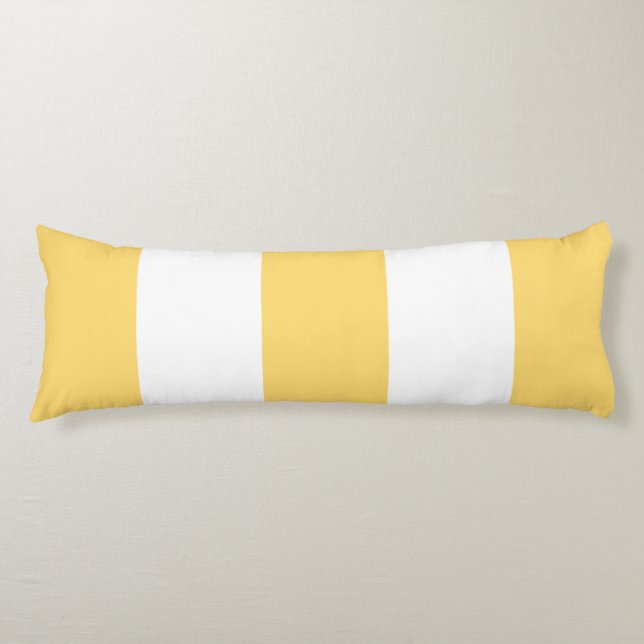 Yellow And White Stripes Body Pillow (Front)