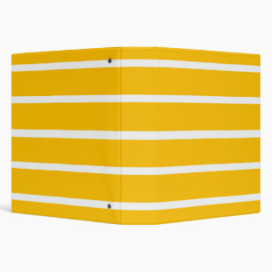 Yellow and White Stripes Design 3 Ring Binder