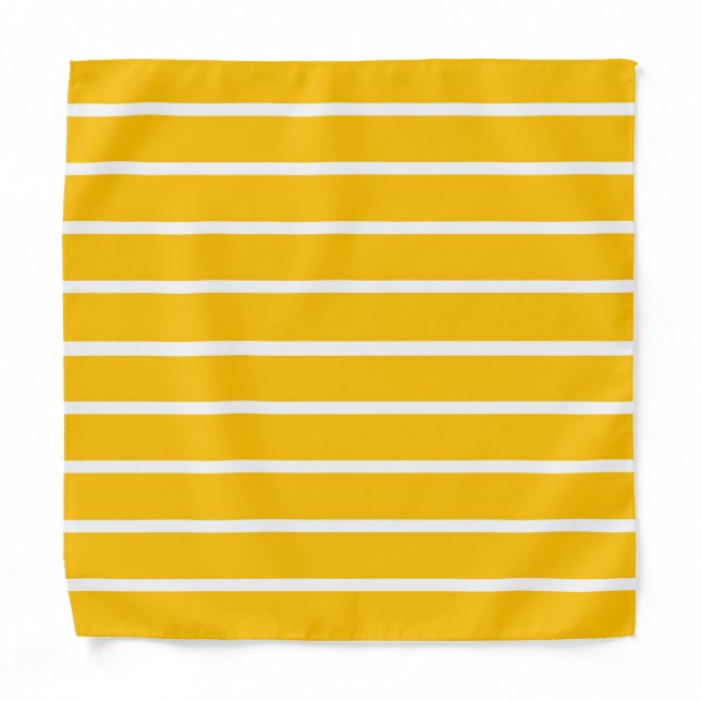 Yellow and White Stripes Design Bandana (Front)