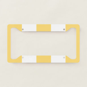 Yellow And White Stripes License Plate Frame