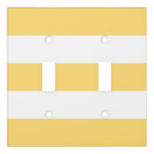 Yellow And White Stripes Light Switch Cover