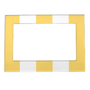 Yellow And White Stripes Magnetic Frame