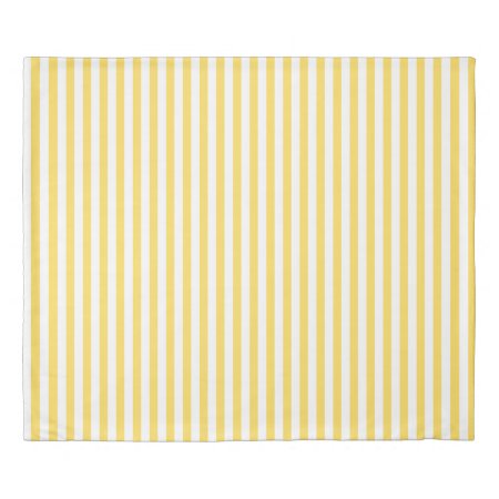 Yellow And White Stripes Pattern Duvet Cover