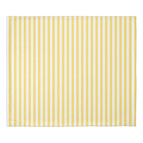 Yellow and White Stripes Pattern Duvet Cover