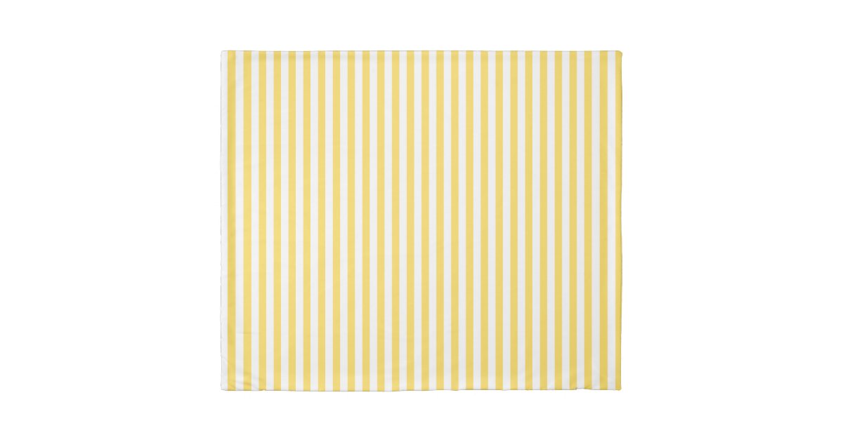 Yellow and White Stripes Pattern Duvet Cover | Zazzle