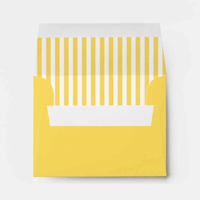 Yellow and White Stripes Pattern Envelope (Back (Bottom))