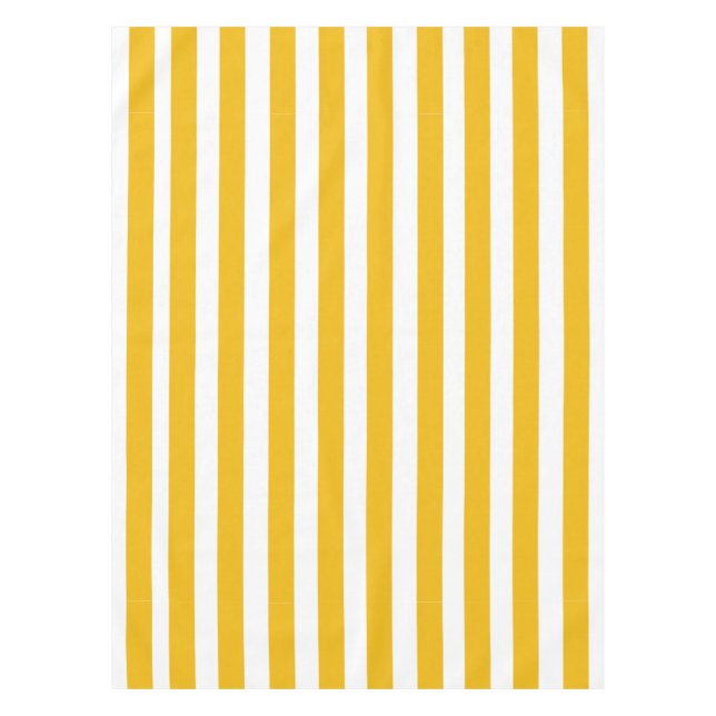 Yellow and White Stripes Pattern Tablecloth (Front)