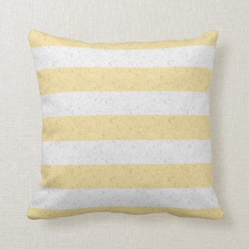 Yellow And White Stripes Throw Pillow by MHDesignStudio at Zazzle