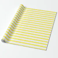 Large Golden Yellow and White Stripes Wrapping Paper