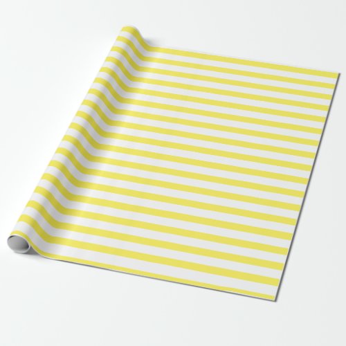 Yellow and White Stripes Wrapping Paper