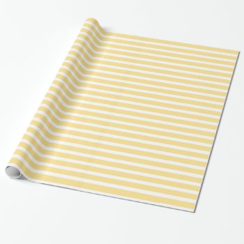 Yellow And White Stripes Wrapping Paper by snowfinch at Zazzle