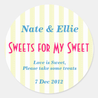 Yellow and white "sweets for my Sweet" Sticker
