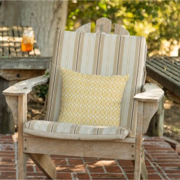 Yellow And White Trellis Patio Outdoor Pillow by Lovewhatwedo at Zazzle