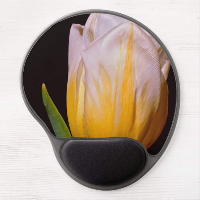 Yellow And White Tulip Gel Mouse Pad (Front)