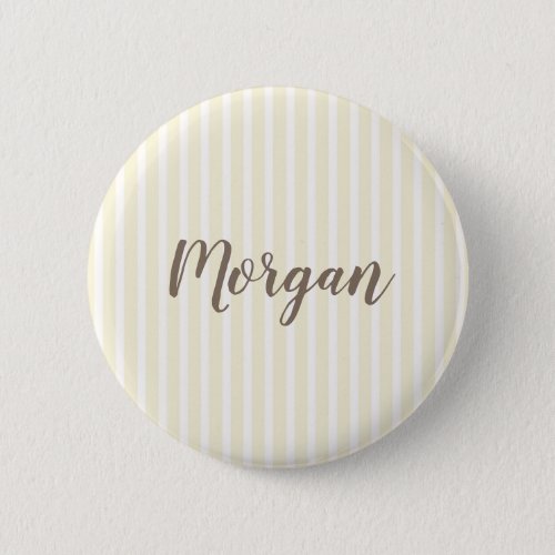 Yellow and White Vertical Stripes Button