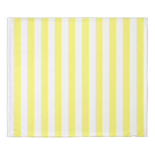 Yellow and White Vertical Stripes Duvet Cover