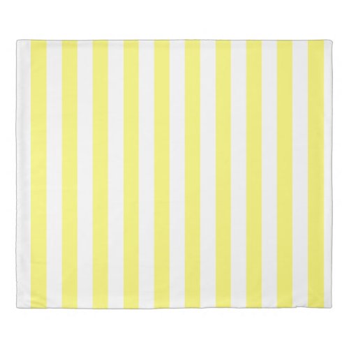 Yellow and White Vertical Stripes Duvet Cover