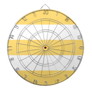 Yellow And White Vertikal Stripes Dart Board