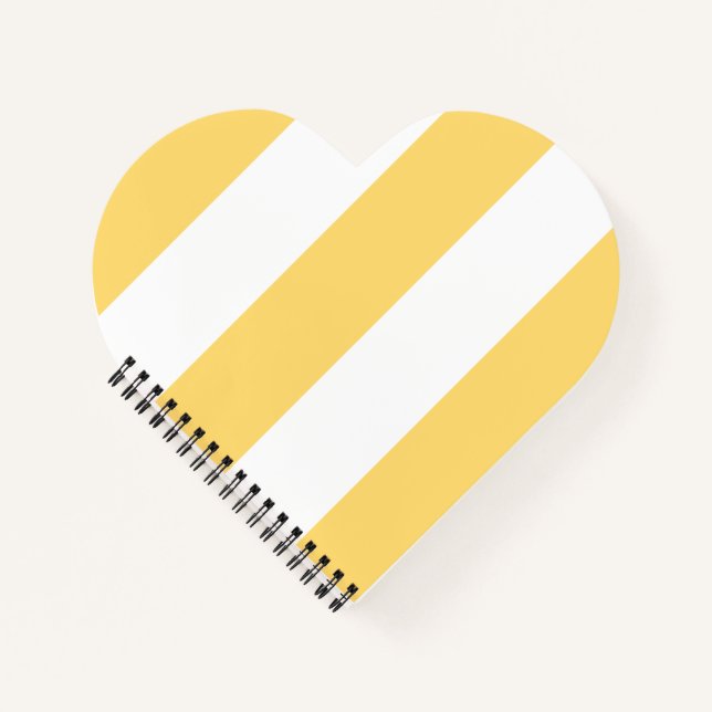 Yellow And White Vertikal Stripes  Notebook (Front)