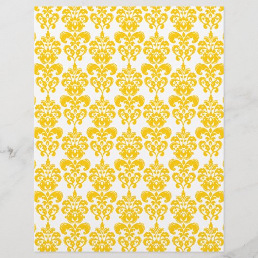Yellow and White Vintage Damask Pattern 2 (Front)