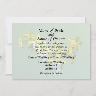 Yellow and White Vuylstekeara Orchids Heart Invitation