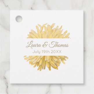 Yellow and White Wedding Favor Tags