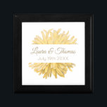 Yellow and White Wedding Gift Box<br><div class="desc">Perfect for all occasions. Yellow and white design with customisable text. Background colour can be changed.</div>