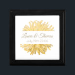 Yellow and White Wedding Gift Box<br><div class="desc">Perfect for all occasions. Yellow and white design with customisable text. Background colour can be changed.</div>