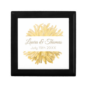 Yellow and White Wedding Gift Box