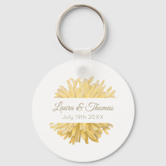 Yellow and White Wedding Keychain