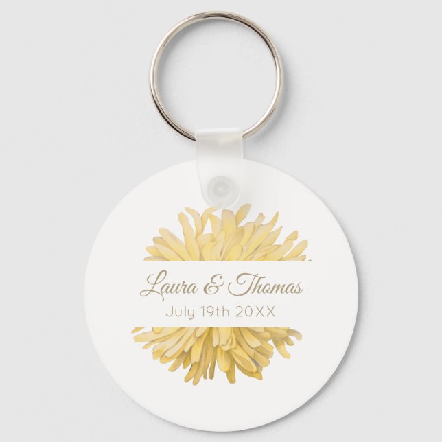 Yellow and White Wedding Keychain (Front)