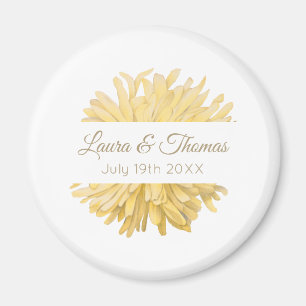 Yellow and White Wedding Magnet