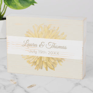 Yellow and White Wedding Wooden Box Sign
