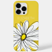 Yellow and White Whimsical Daisy with Custom Text Case-Mate iPhone Case (Back)