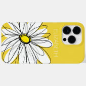 Yellow and White Whimsical Daisy with Custom Text Case-Mate iPhone Case (Back (Horizontal))