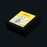 Yellow and White Whimsical Daisy with Custom Text Gift Box<br><div class="desc">A zen and whimsical,  hipster piece of art. You can add a name,  monogram or other custom text. If you need to move the art around,  click on the customize button to make changes.</div>