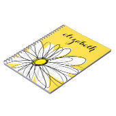 Yellow and White Whimsical Daisy with Custom Text Notebook (Left Side)