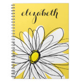 Yellow and White Whimsical Daisy with Custom Text Notebook (Front)