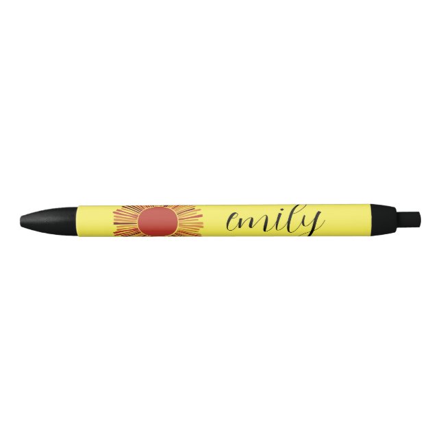 Yellow and White Whimsical Daisy with Custom Text  Pen (Front)